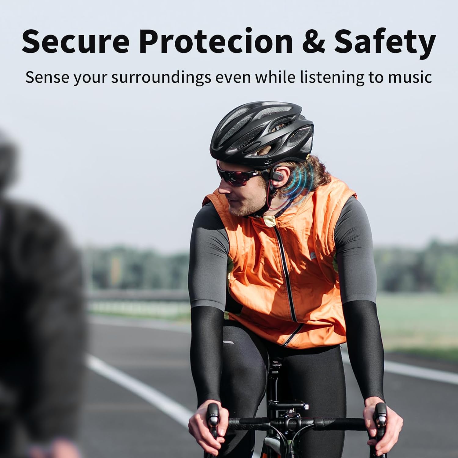 PSIER Open Ear Headphones, Bluetooth 5.3 Wireless Headphones with Deep Bass Stereo Sound, IPX5 Waterproof Wireless Earbuds 16H Playtime Bluetooth Headphones with Earhooks for Sport