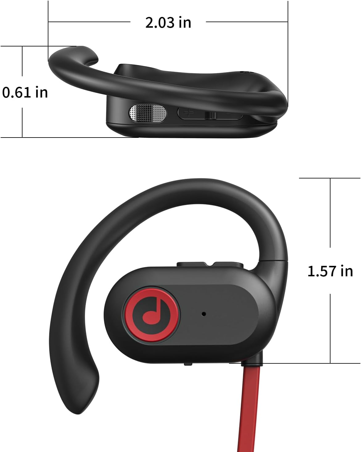 PSIER Open Ear Headphones, Bluetooth 5.3 Wireless Headphones with Deep Bass Stereo Sound, IPX5 Waterproof Wireless Earbuds 16H Playtime Bluetooth Headphones with Earhooks for Sport